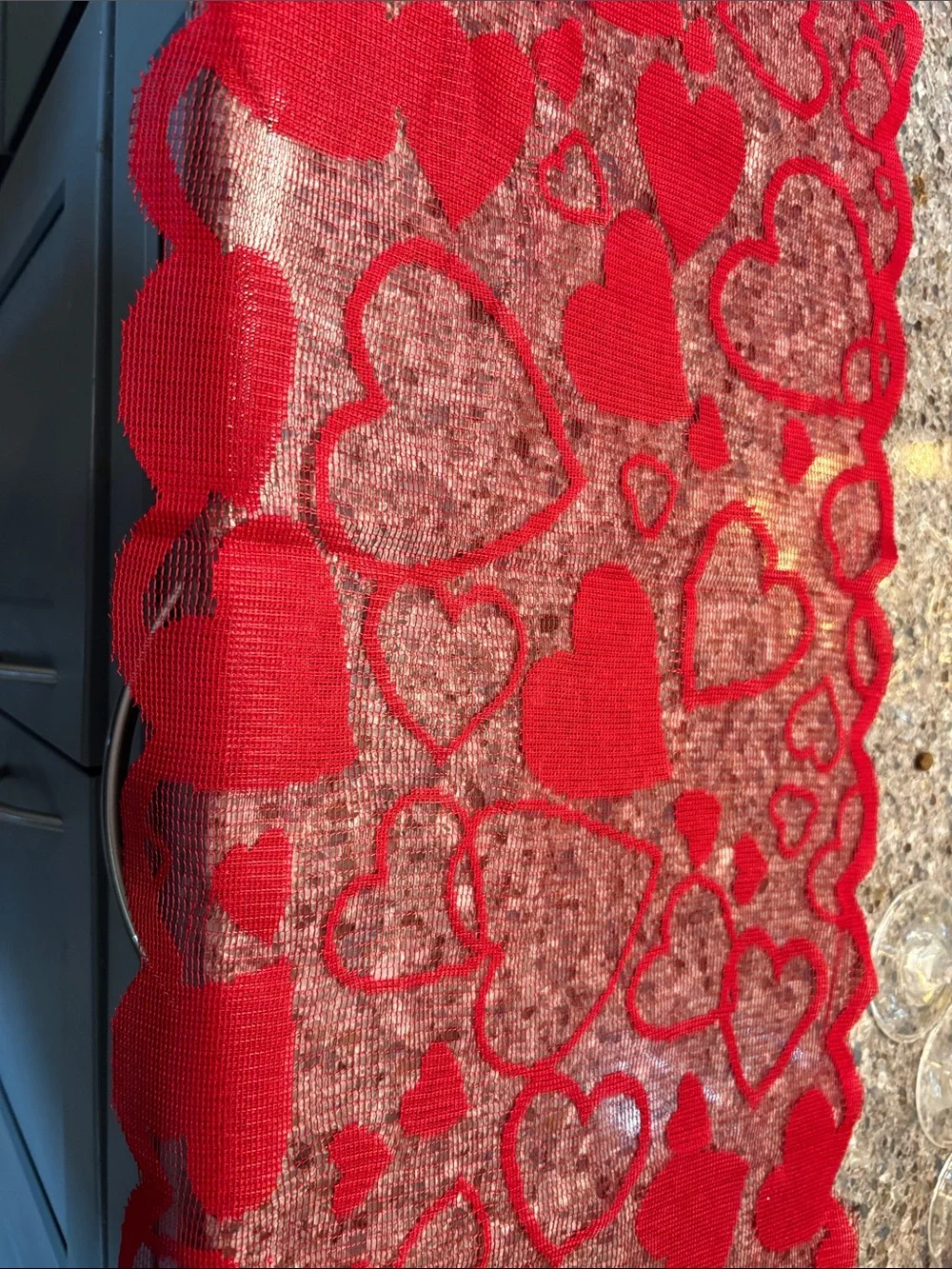 Red Valentines 6 ft table runner & decor